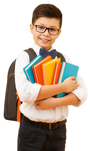 Student holding books